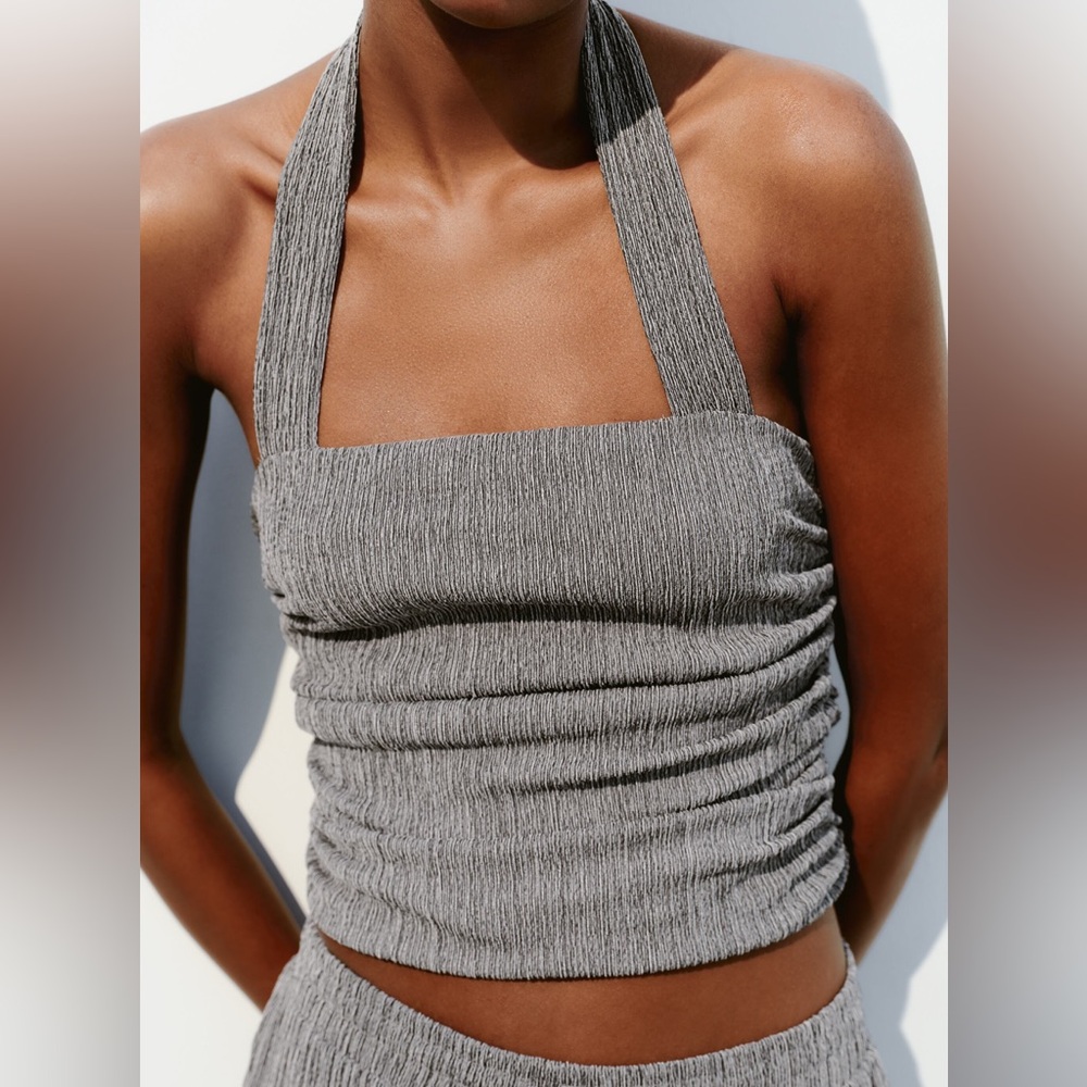Zara Textured Halter Top